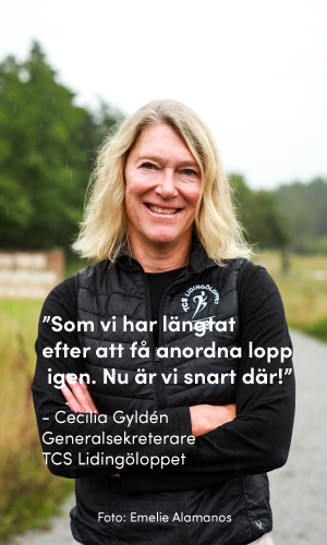 TCS Lidingöloppets generalsekreterare Cecilia Gyldén om läget två dagar för loppstart