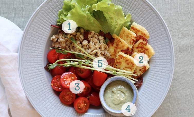5 simple steps - make a hearty sallad!